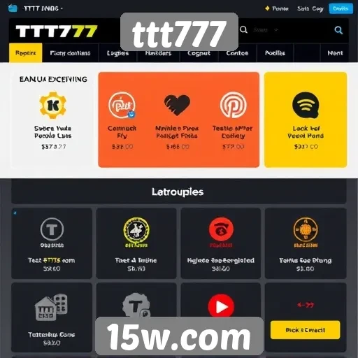 Recursos e funcionalidades do site ttt777